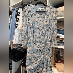 Veronica Beard Floral Ruched Mini Dress